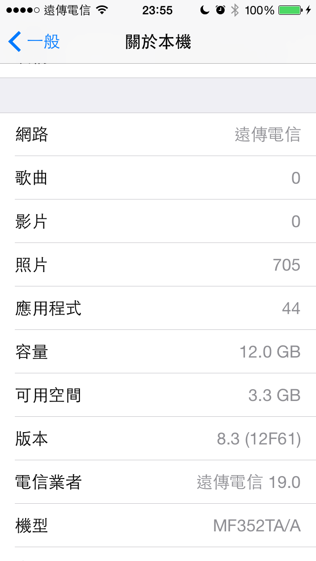 iPhone 5S 16G 剩餘可用空間與iTunes顯示不符