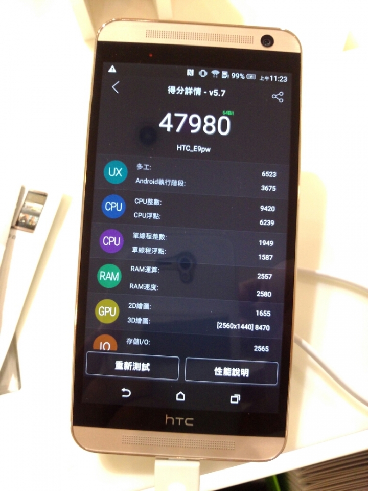 HTC E9+ 展售實機安兔兔跑分 (文末新增附上現場M9跑分)