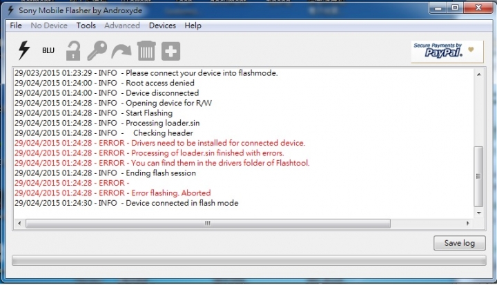 Sony Xpria z root flashtool 無法抓到手機