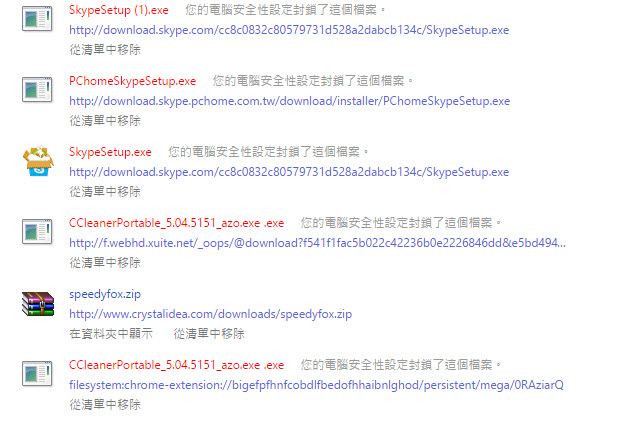 chrome 下載檔案封鎖