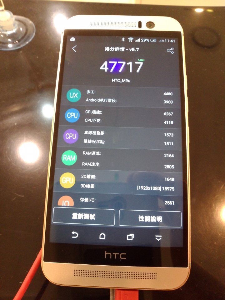 HTC E9+ 展售實機安兔兔跑分 (文末新增附上現場M9跑分)