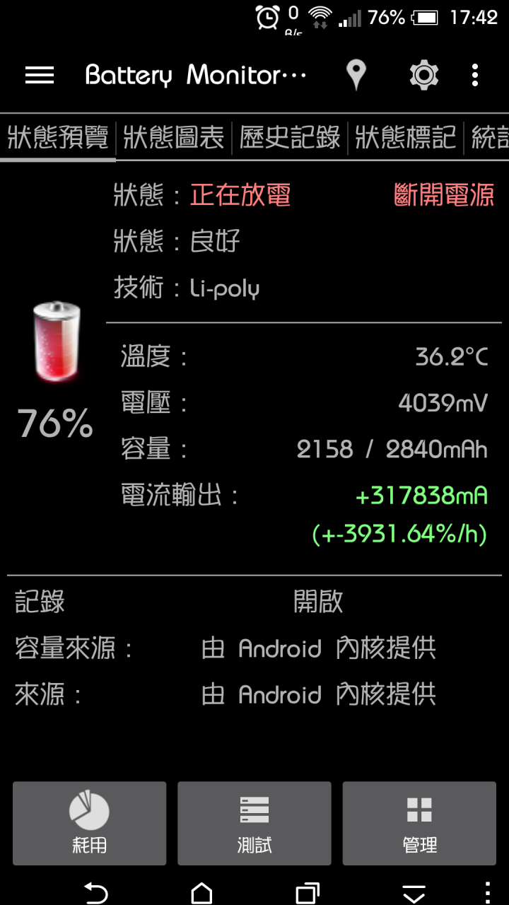 M9使用Battery Monitor時的數據錯亂?