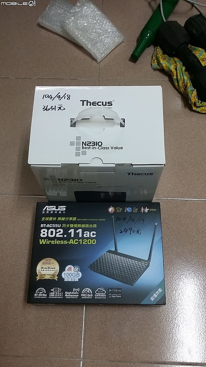[開箱]Thecus N2310+Toshiba MG03ACA200*2+Asus RT-AC55U 簡單分享