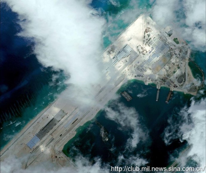 中國大陸填海造島和太平島碼頭出新圖了