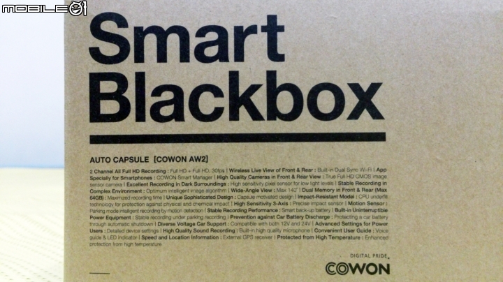 [開箱]Cowon AW2 小巧，前鏡+後鏡個別1080P!...