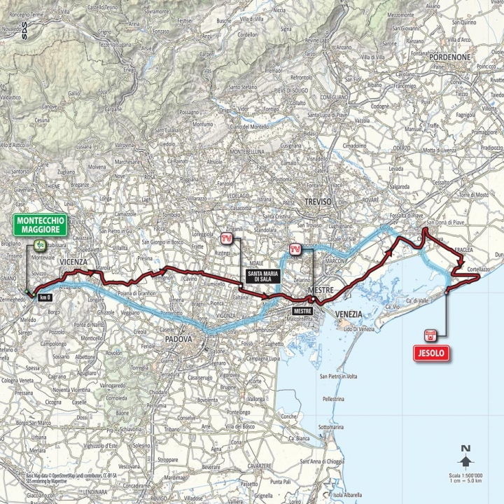 2015 環義大賽 第十三站, MONTECCHIO MAGGIORE →JESOLO 147 KM (FLAT)