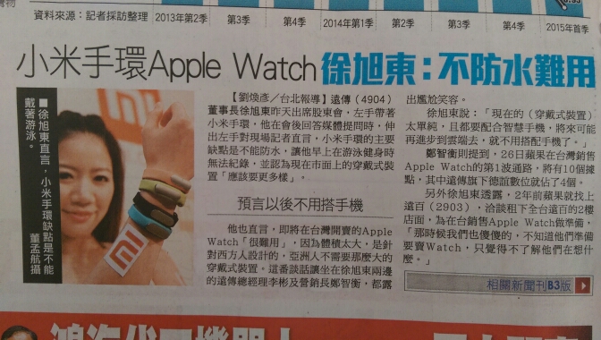 報紙說小米手環不防水？？