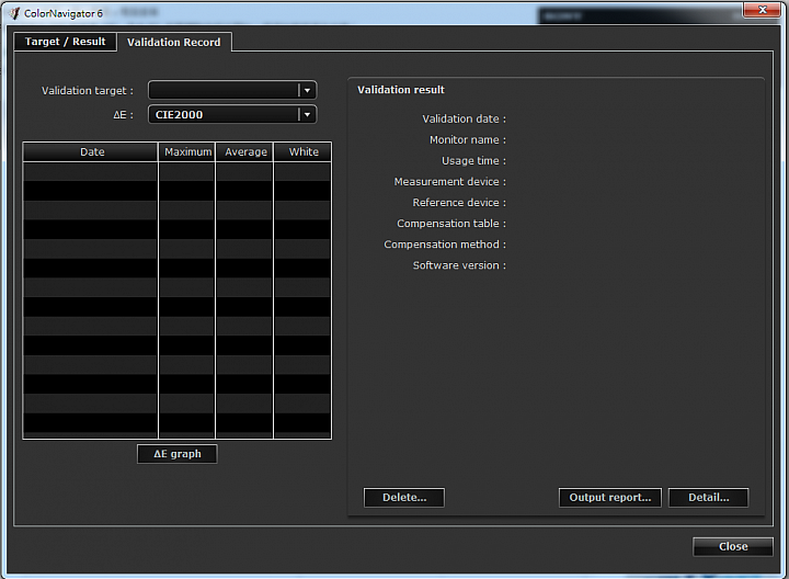 EIZO ColorNavigator  的 ΔE在哪裡看?