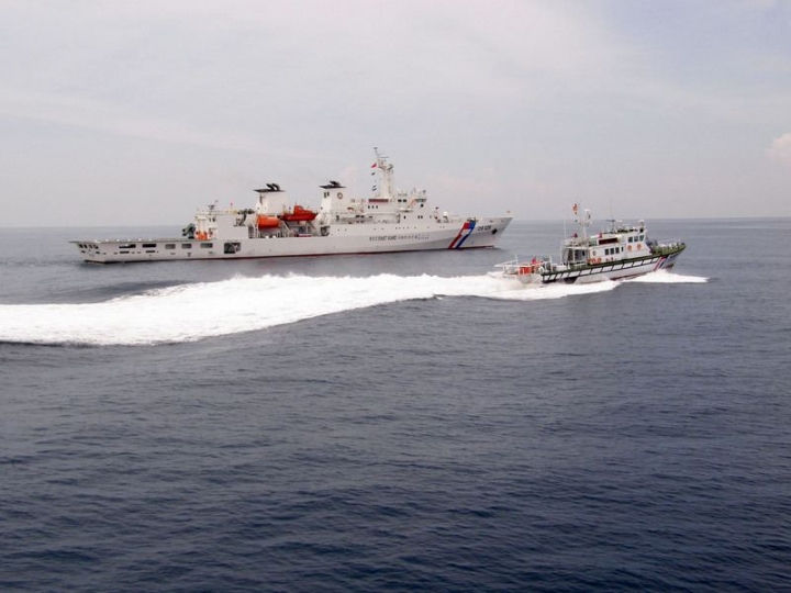 海安演習 海巡3000噸艦艇CG128.CG129正式服役