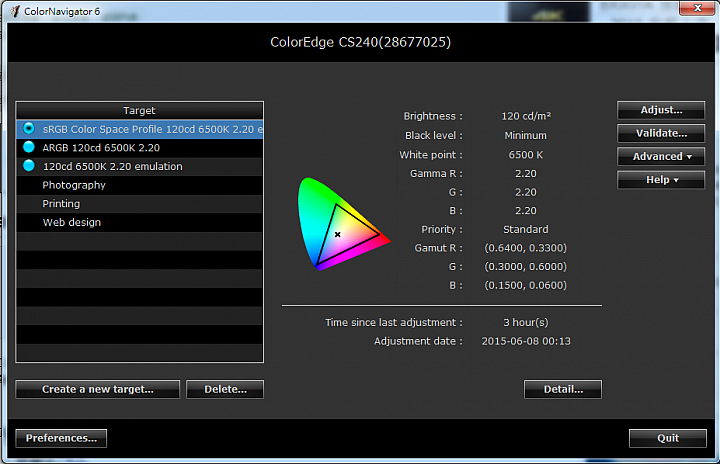 EIZO ColorNavigator  的 ΔE在哪裡看?