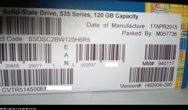 [開箱測試]Intel SSD 535 120GB開箱測試