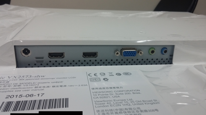 新分享25吋時尚大螢幕 ViewSonic VX2573-shw