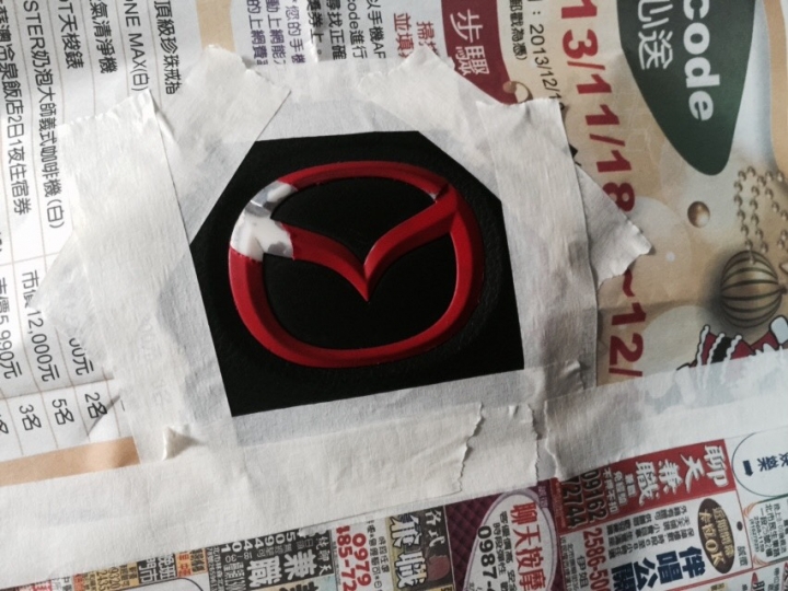 二代馬3方向盤mark噴膜教學