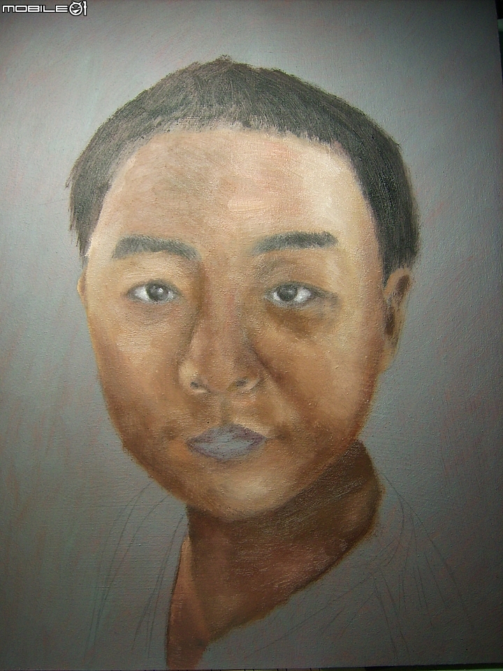 小男童肖像油畫