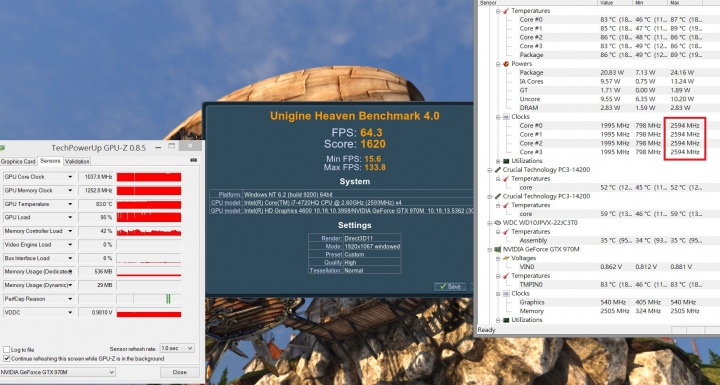 GIGABYTE P34W V3 CPU有無Turbo之遊戲測試