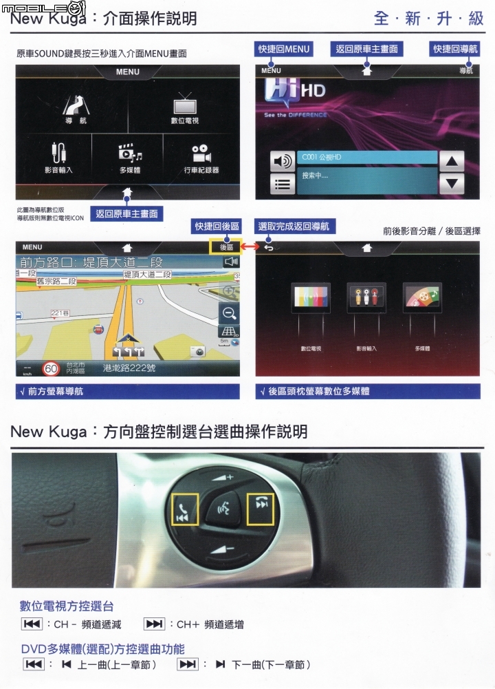 [開箱]2018/05/23-補充圖資-New Kuga Plus1 數位導航版 + WifiDisPlay [售後問題+註冊+圖資+手冊]