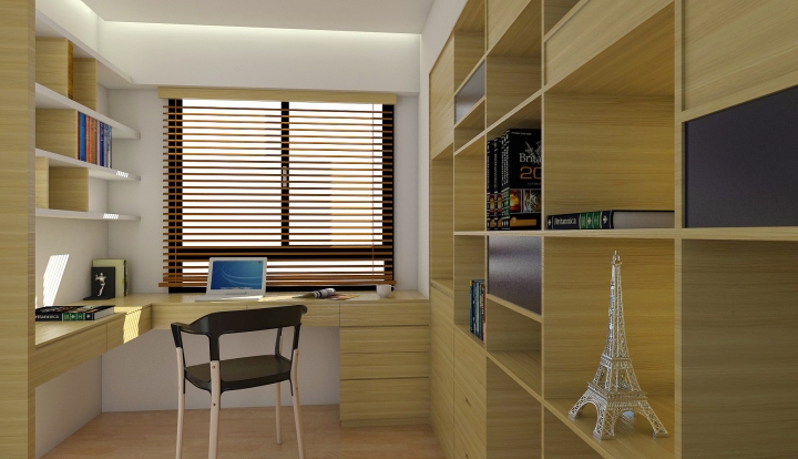 自學SketchUP-書房建模及渲染練習