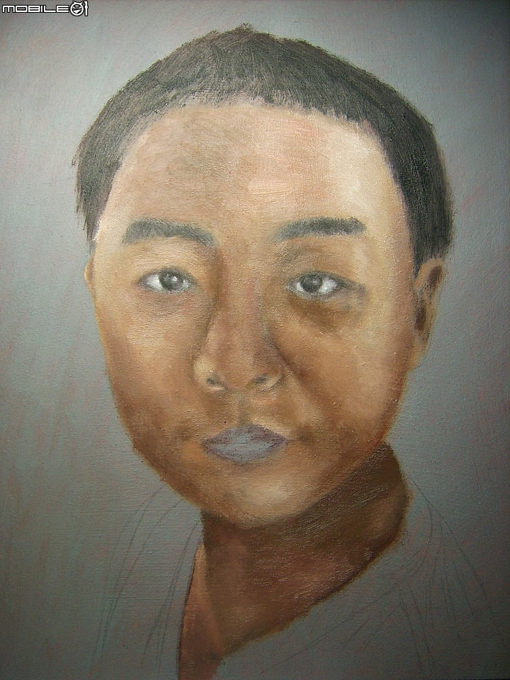小男童肖像油畫