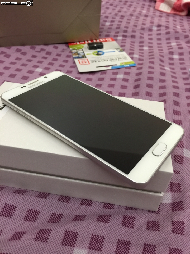 Note5 64g 白色開箱加貼膜