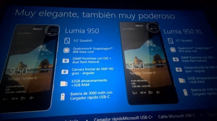 Microsoft 於10月6日發布 Lumia 950、950 XL、550