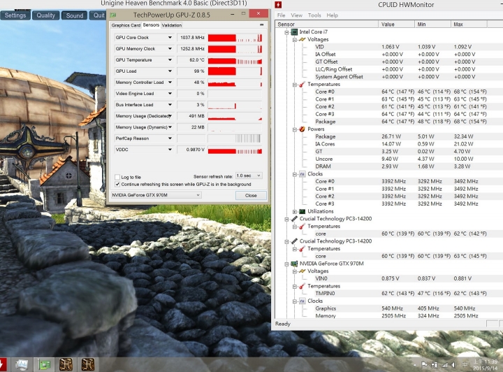 AORUS X3 Plus V3燒機測試，MAX FAN模式下，超乎想像的冷