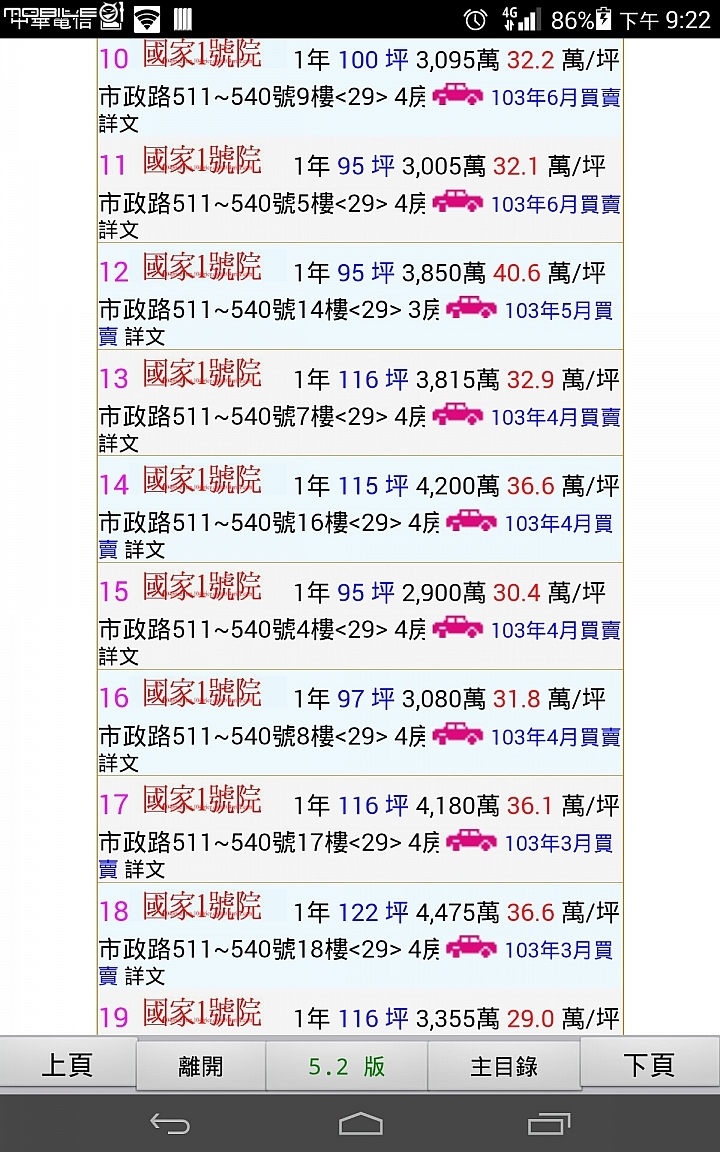 純分享,實價登錄同社區成交價