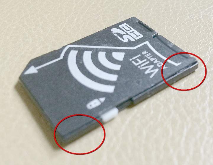 組裝品質非常不良的 "MCK microSD 轉 WiFi SD 轉接卡"