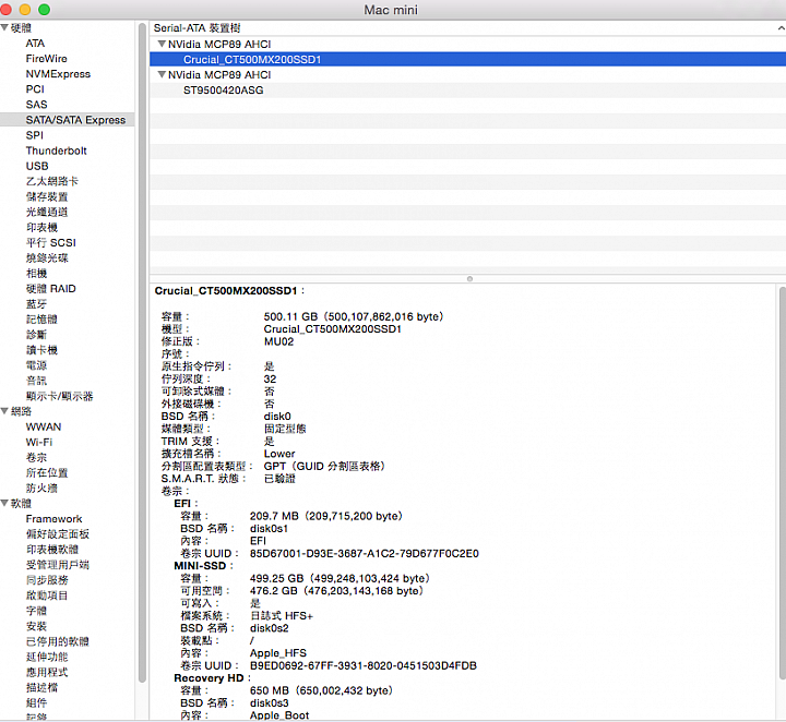 2010 出包版MAC MINI  更換 美光 MX200  500G  確定可用