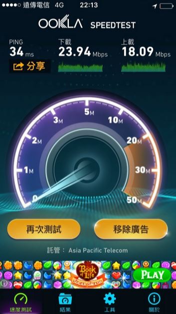 遠傳4G一日測速體驗