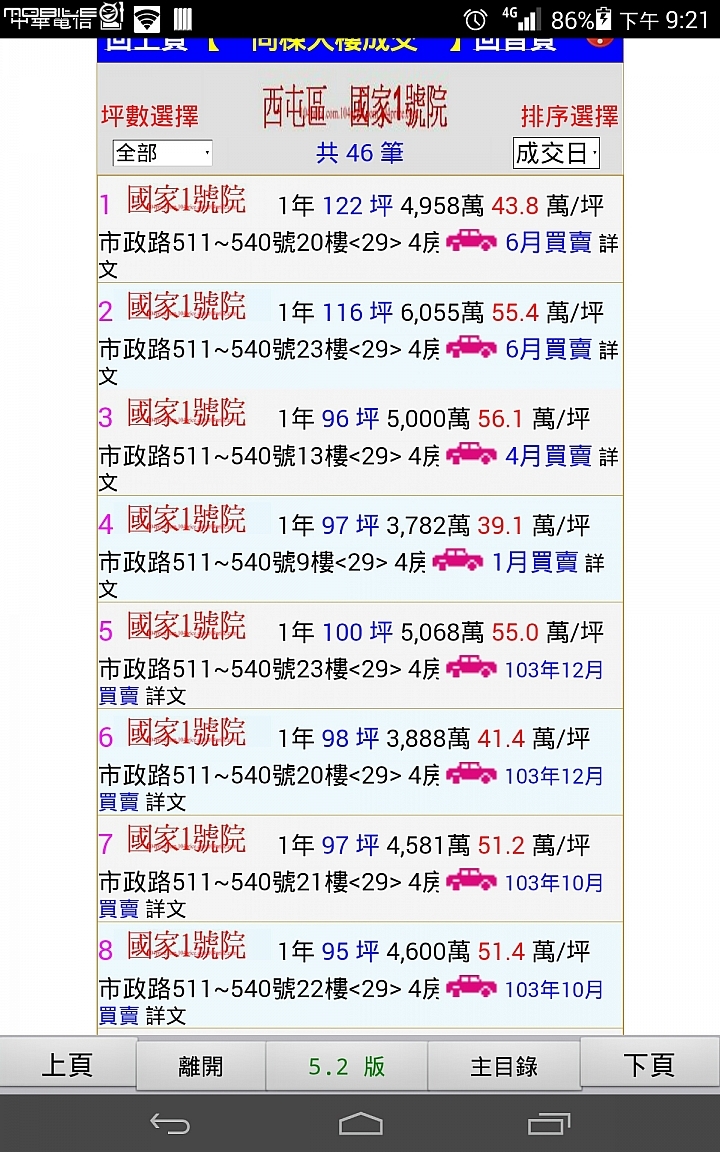 純分享,實價登錄同社區成交價
