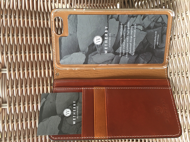 Wetherby Classic Basic iPhone 6+ 手工製作 真皮保護套 - 紅棕色 開箱