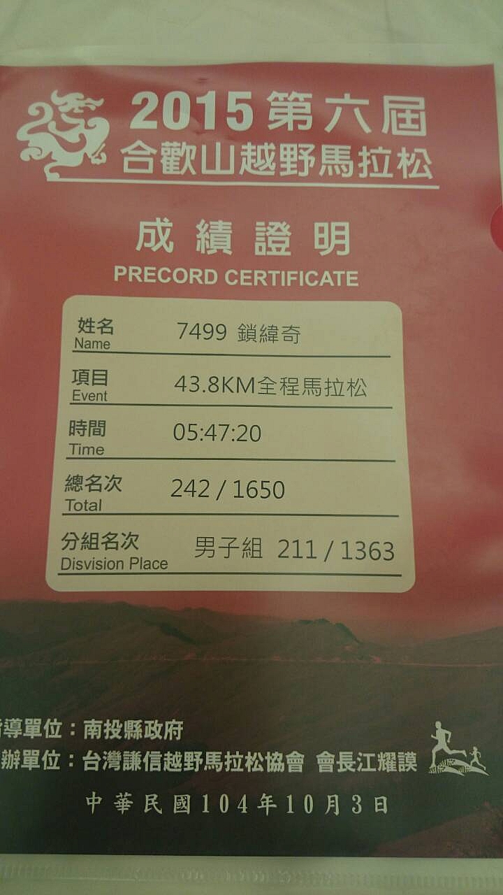 不跑就會後悔的 合歡山越野馬拉松