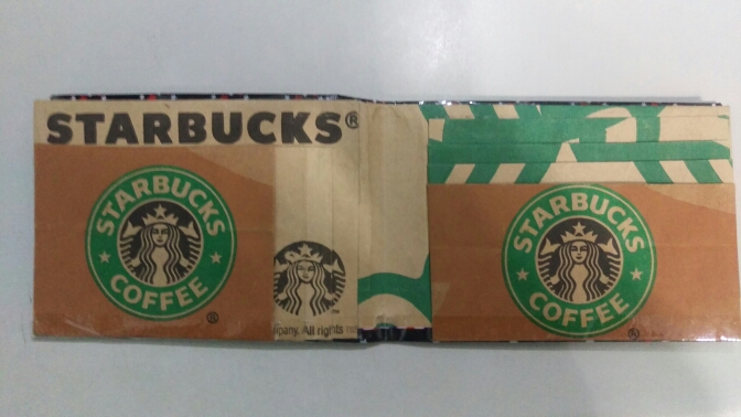 自製星巴克紙袋皮夾