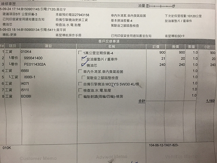 (開箱)2015魂動MAZDA3一萬公里保養工單+油品+安裝部品心得（圖多）