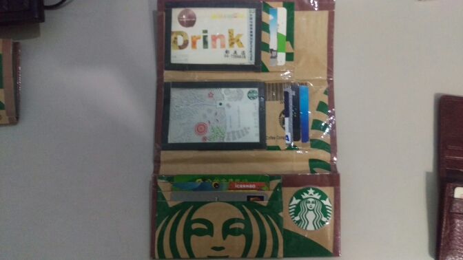 自製星巴克紙袋皮夾