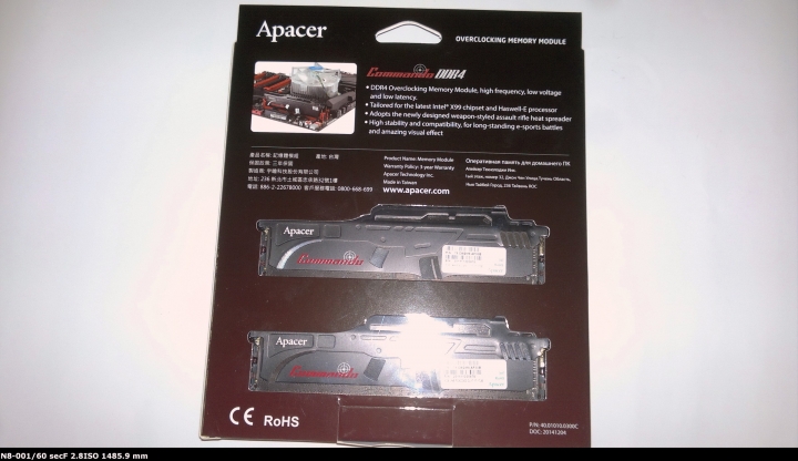 [開箱]突擊Skylake Apacer Commando DDR4-2800 32GB @3440MHz