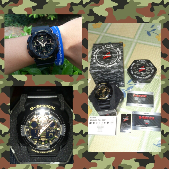 G-SHOCK GA-100CF 黑金迷彩 來開箱！
