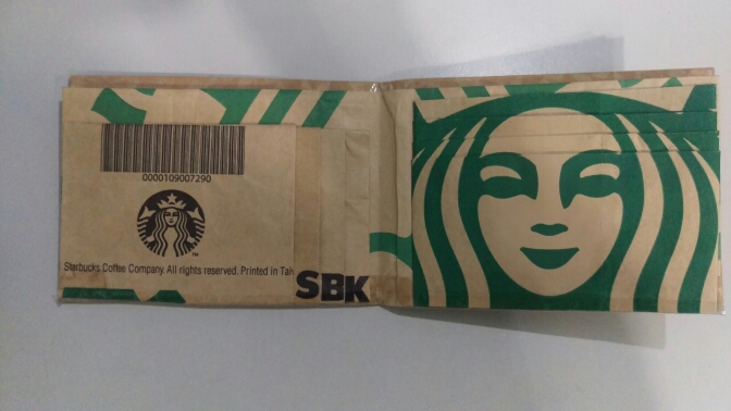 自製星巴克紙袋皮夾