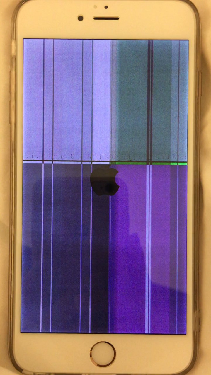 剛買不到一週的iPhone 6s plus玫瑰金出現奇怪當機畫面，請問有人遇過類似的當機畫面嗎？
