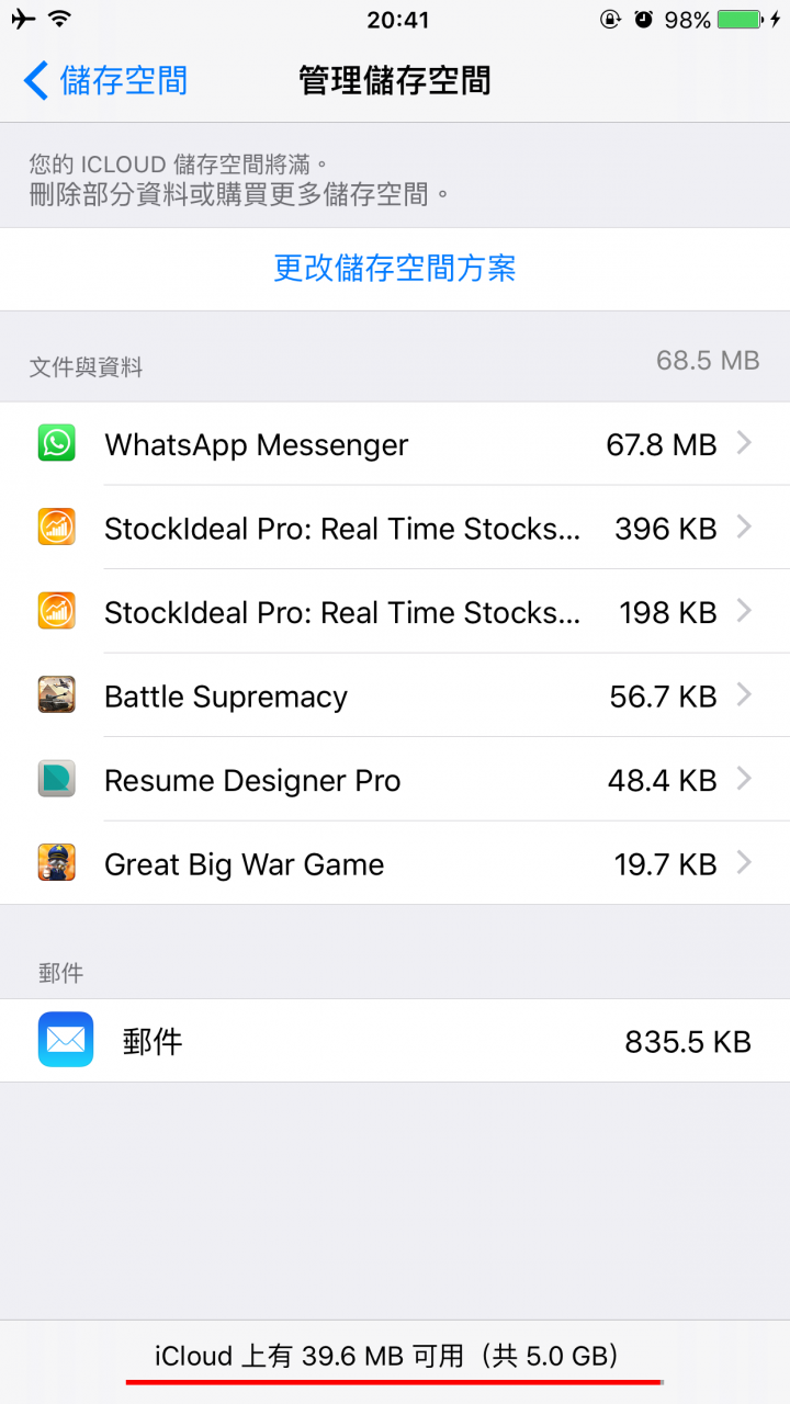關於iCloud空間