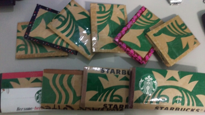 自製星巴克紙袋皮夾