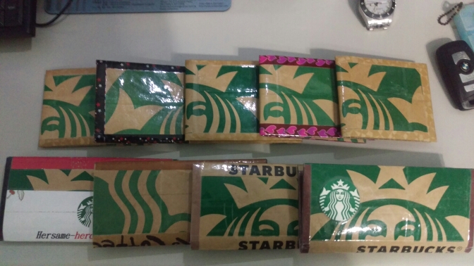 自製星巴克紙袋皮夾