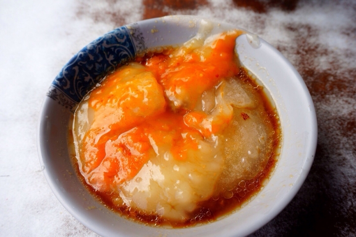 鹿港第一市場 好飽早午餐 必吃豬血麵線、麵線糊、水晶餃