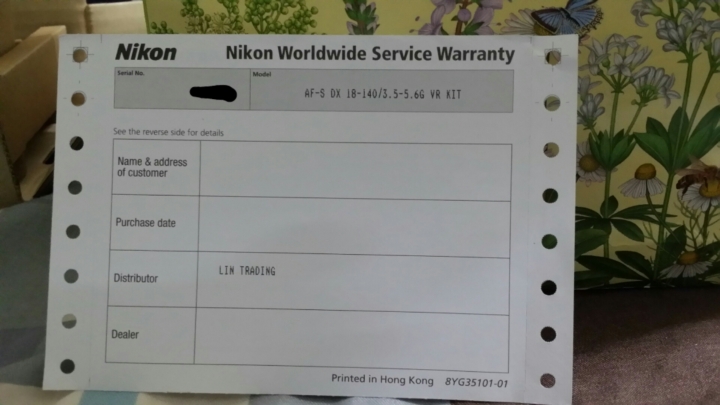 nikon單眼 機身鏡頭 保固單 問題