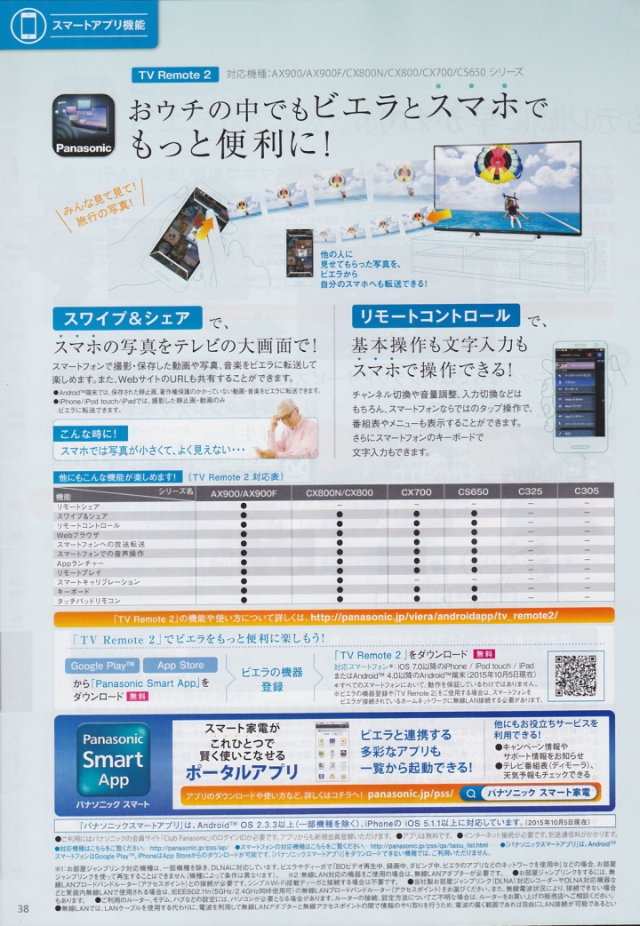 Panasonic 2015 冬季 日規電視