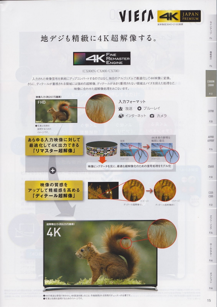 Panasonic 2015 冬季 日規電視