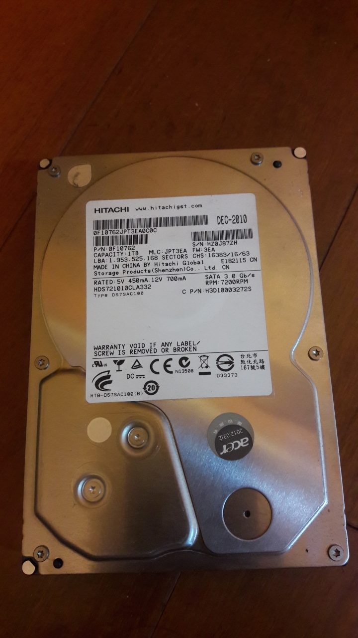 請教 acer  M1400  硬碟問題