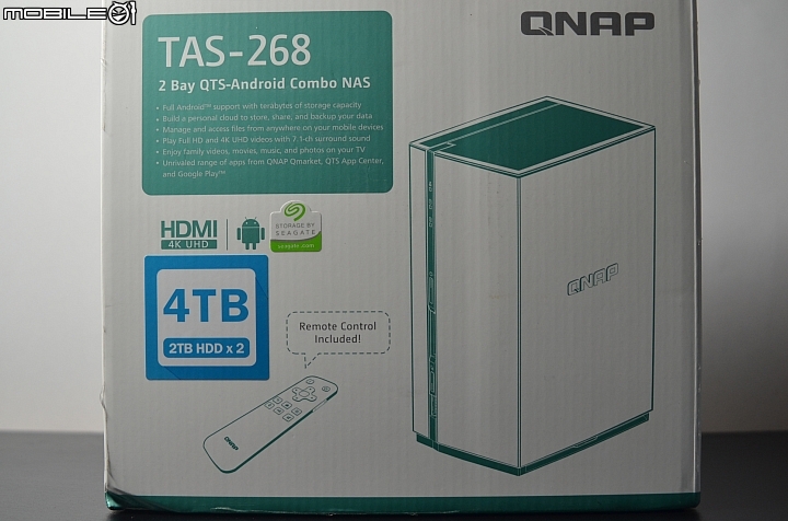 能播映4K畫質的多媒體儲存機QNAP TAS-268開箱介紹