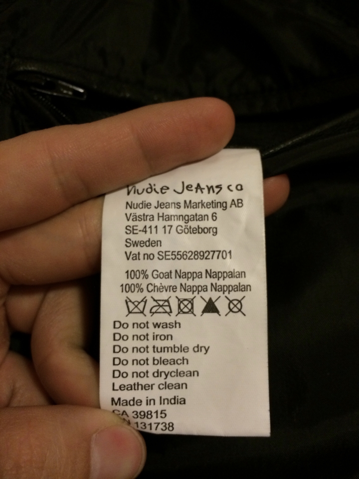 [Nudie皮牛仔外套] Leather Jacket Perry Reverse Panel Detail