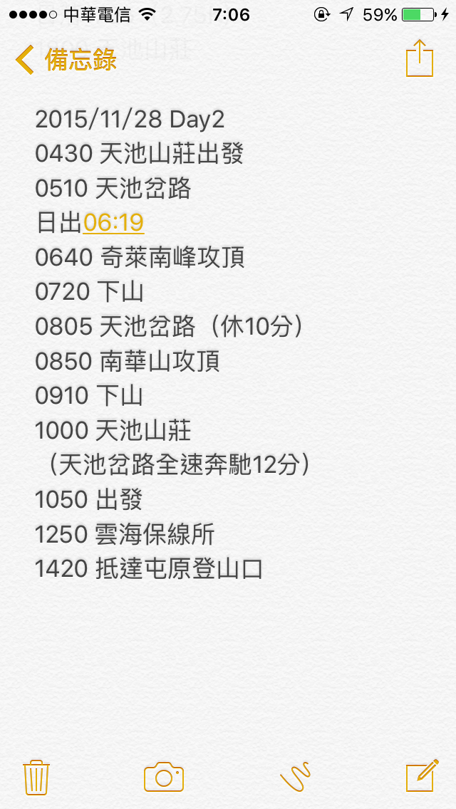 [登山遊記]2015-11-27.28五星級天池山莊之奇萊南華行（圖多慎入）-12/4更新